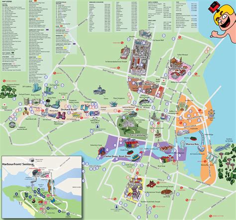 map of singapore with tourist attractions